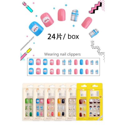 24 Pcs Detachable And Washable Ballerina Coffin False Nails Gradient Natural Press On Fake Nails Tips Artificial Nail